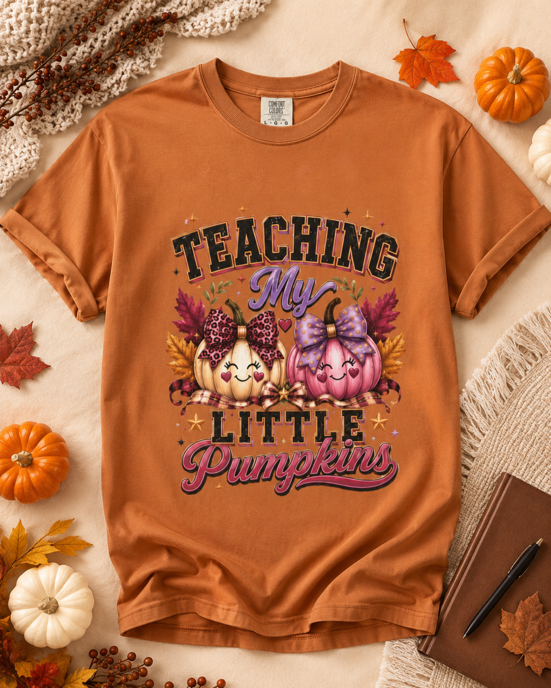 Teaching My Little Pumpkins T-Shirt | Teacher Fall Pumpkin Design