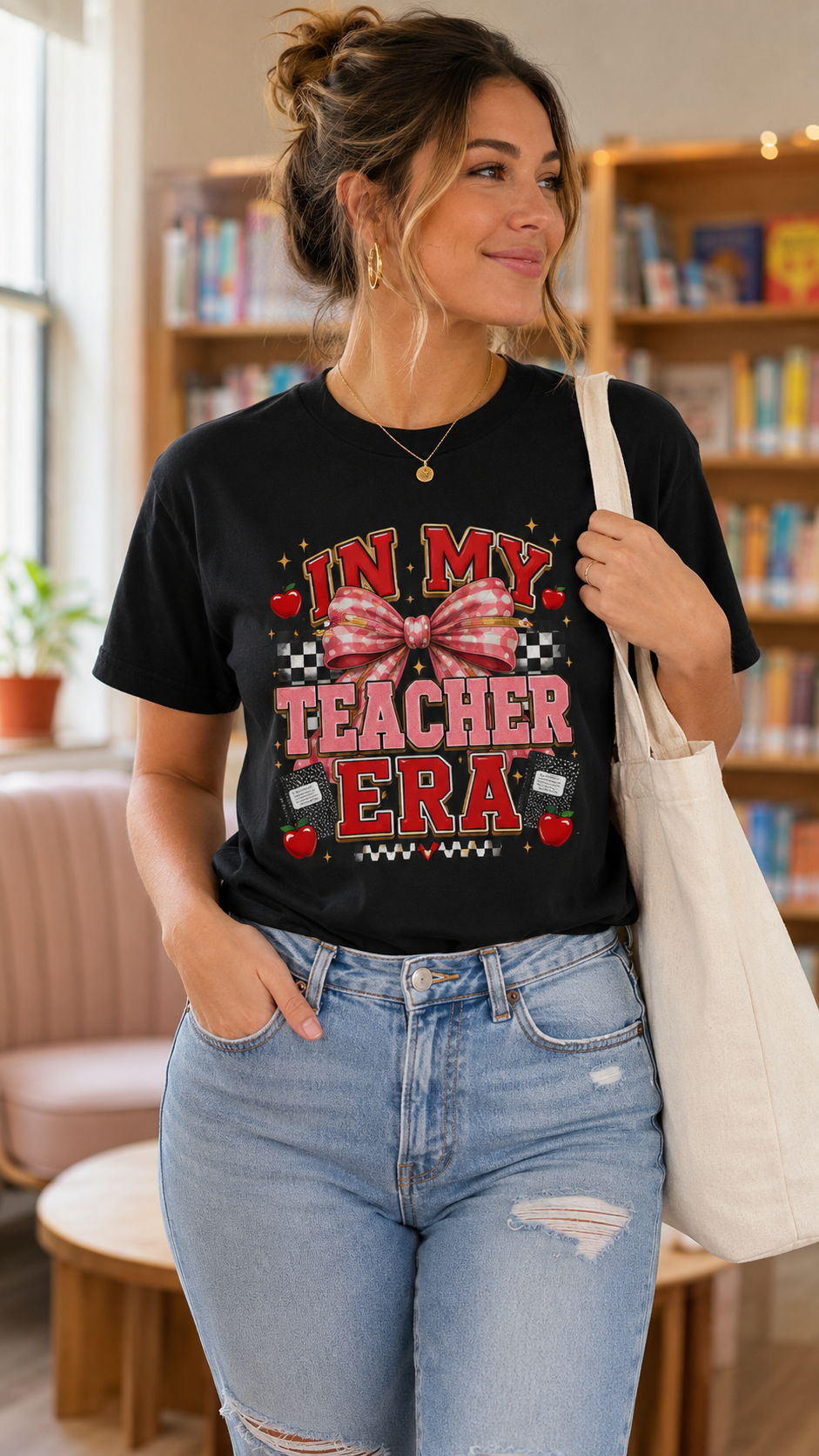 In My Teacher Era T-Shirt, Cute Bow Teacher Shirt, Back to School Tee, Teacher Appreciation Gift, Gildan Softstyle Unisex