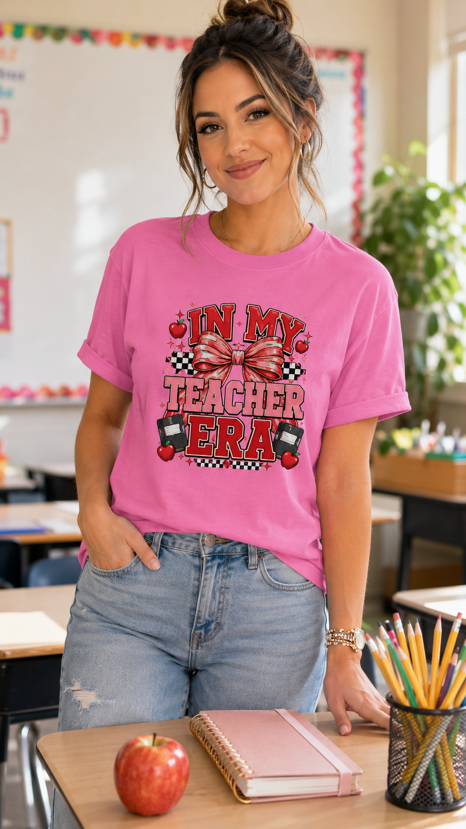 In My Teacher Era T-Shirt, Cute Bow Teacher Shirt, Back to School Tee, Teacher Appreciation Gift, Gildan Softstyle Unisex