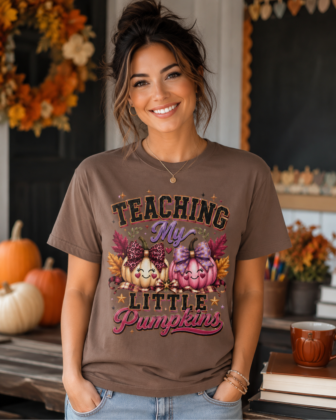Teaching My Little Pumpkins T-Shirt | Teacher Fall Pumpkin Design