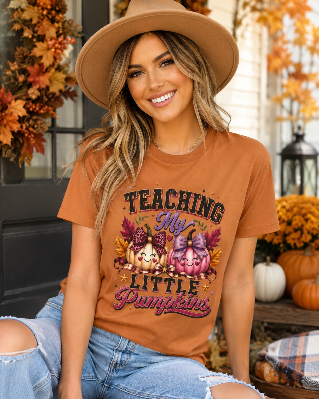 Teaching My Little Pumpkins T-Shirt | Teacher Fall Pumpkin Design