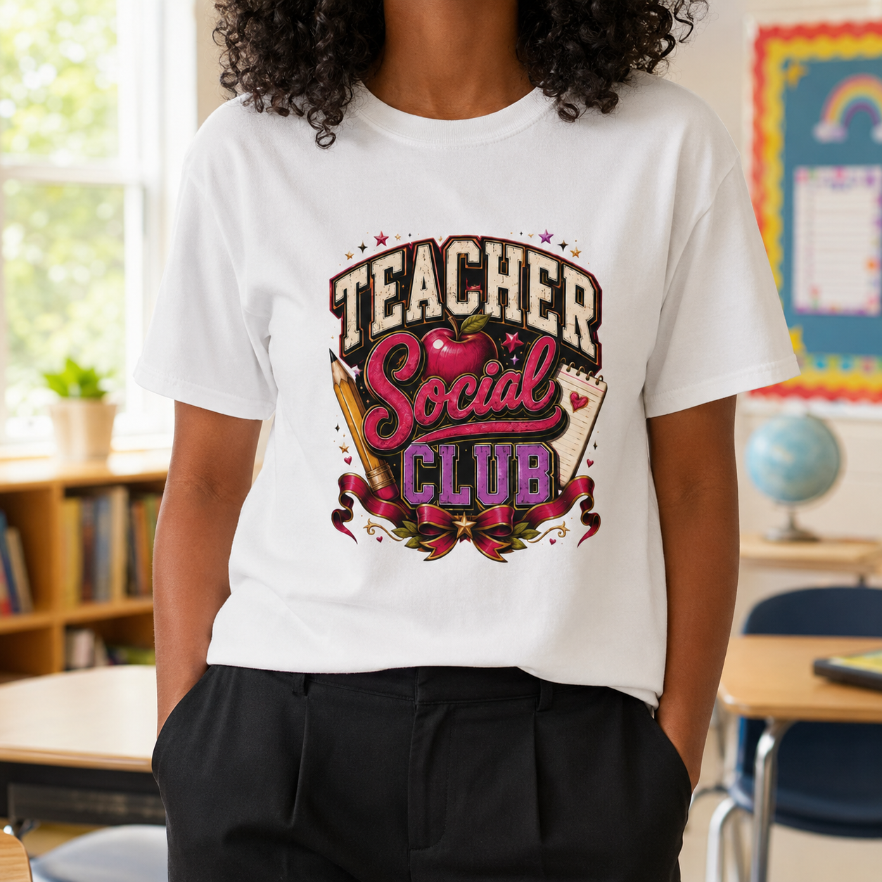 Teacher Social Club Comfort Colors® T-Shirt – Retro Teacher Graphic Tee, Back to School Shirt, Teacher Appreciation Gift