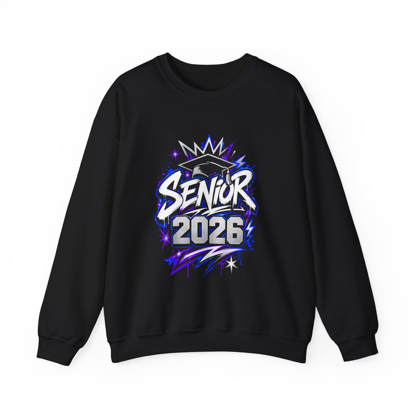 Senior 2026 Graffiti Sweatshirt | Class of 2026 Graduation Crewneck | Purple and Blue Senior Sweater