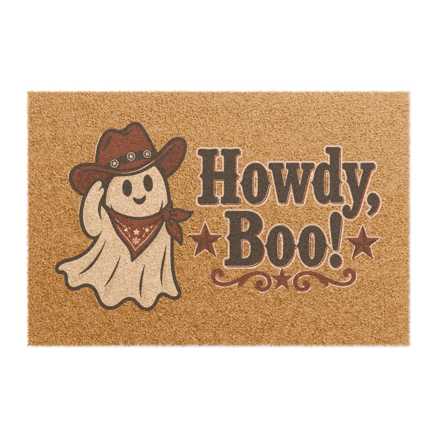 Howdy, Boo! Cowboy Ghost Doormat — Halloween Welcome Mat