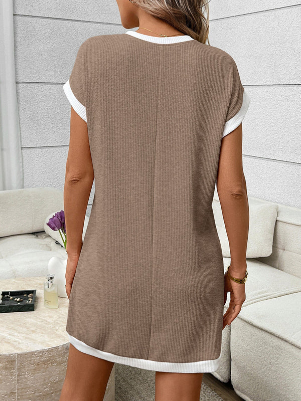Contrast Trim Ribbed Mini